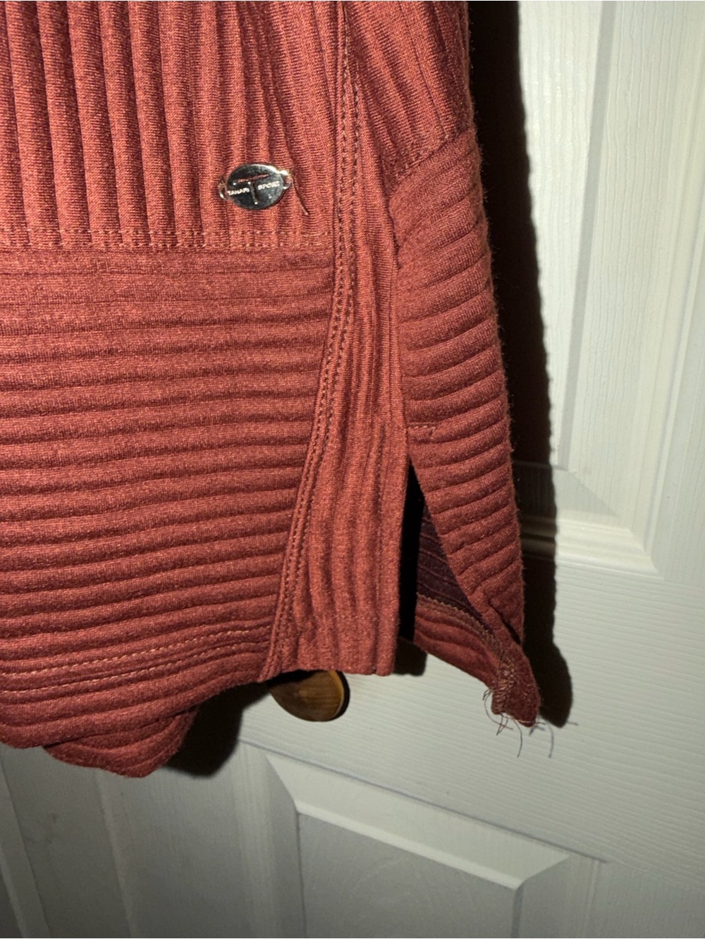 Tahari Sport Ribbed Cowl Neck Sweater in Rust - Picture 4 of 4